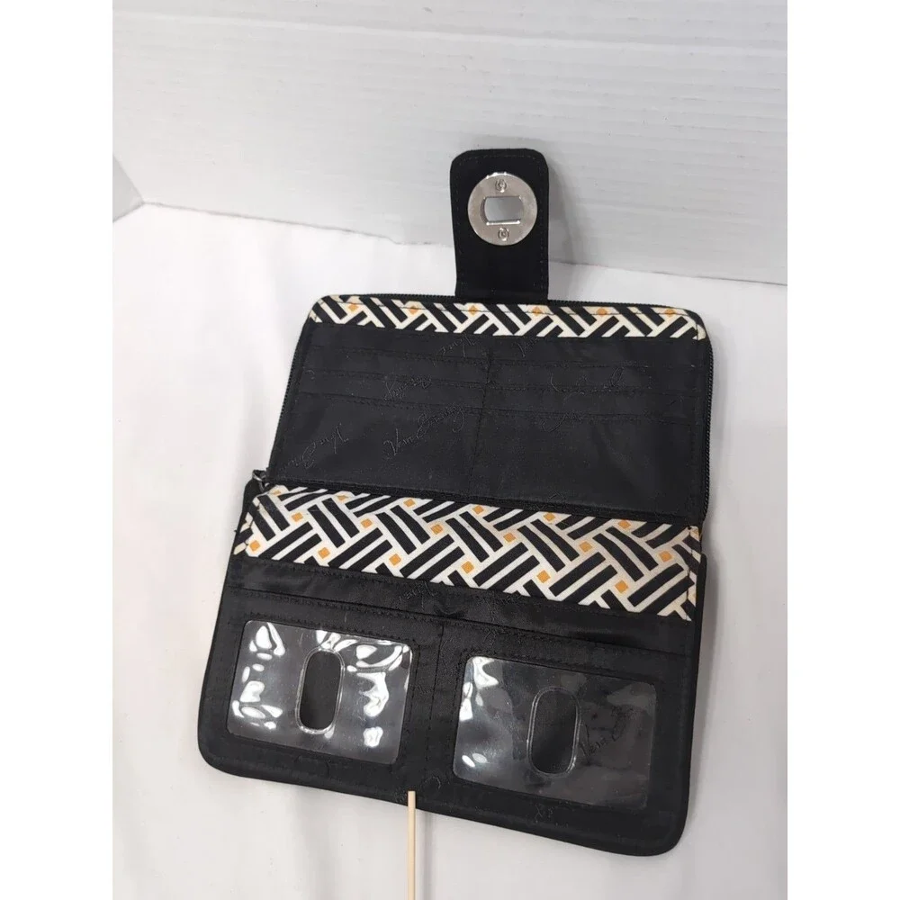 VERA BRADLEY RFID Zip around Turnlock WALLET Credit Cards ID BLACK - Picture 5 of 11
